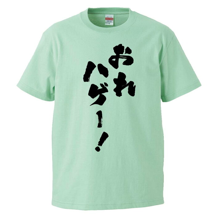 おもしろTシャツ おれハゲー ギフト プレゼント 面白 メンズ 半袖 無地 漢字 雑貨 名言 パロディ 文字