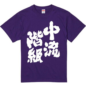 おもしろTシャツ みかん箱 【中流階級】 濃色 綿生地 半袖 メンズ レディース 男女兼用 名言 語録
