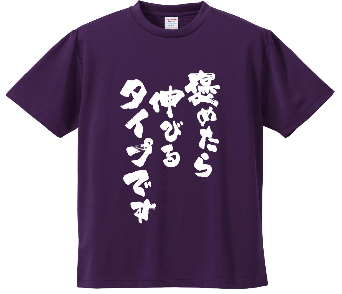 おもしろTシャツ みかん箱 【褒めたら伸びるタイプです】 ドライ生地 ポリエステル 文字Tシャツ プレゼント ふざけtシャツ 格言 名言 語録のサムネイル