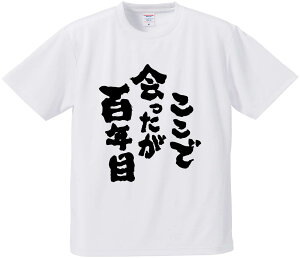おもしろTシャツ みかん箱 【ここで会ったが百年目】 ドライ生地 ポリエステル 文字Tシャツ プレゼント ふざけtシャツ 格言 名言 語録