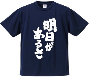 おもしろTシャツ みかん箱 【明日があるさ】 ドライ生地 ポリエステル 文字Tシャツ プレゼント ふざけtシャツ 格言 名言 語録