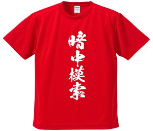 おもしろTシャツ みかん箱 【暗中模索】 ドライ生地 ポリエステル 文字Tシャツ プレゼント ふざけtシャツ 格言 名言 語録