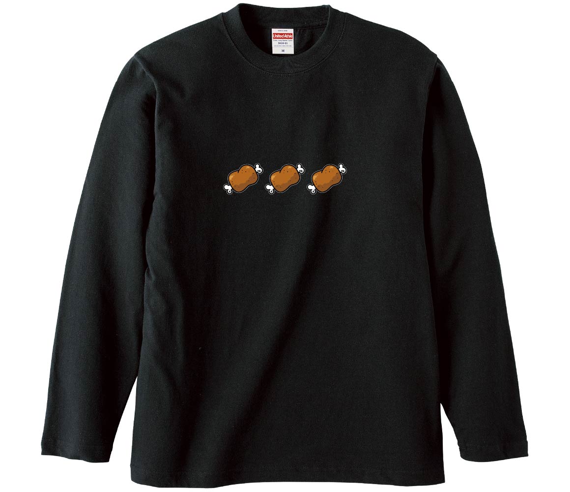 【おもしろtシャツ　みかん箱】 おにくにくにく 長袖 綿生地 メンズ レディース パロディ 語録 名言 面白