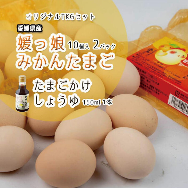 たまごかけごはん用 たまごと醤油 詰合 媛っ娘みかんたまご たまご 10個入 2パック たまごかけ醤油 150m 1本