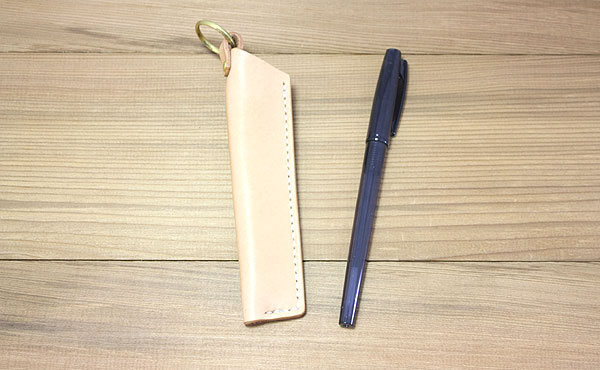 栃木レザー ペンホルダー Aタイプ ペンケース 1本挿し オーダーメイド 記念日 誕生日 入社 ギフト 贈り物 レザー クラフト ペン 万年筆 文具 mikasa-leather-10000145 薩摩革工房ミカサレザー サンプル画像2