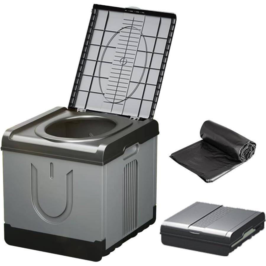 簡易トイレ 災害用 折畳み式 2024年4代目 簡易トイレセット 排便袋付き ポータブルトイレ 非常用トイレ 携帯トイレ 仮設トイレ 防災グッズ キャンプ