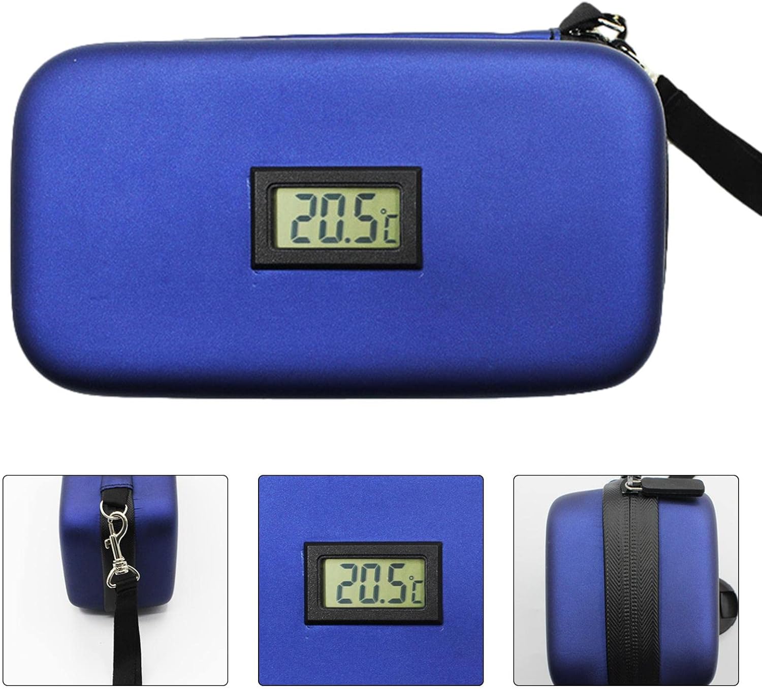 旅行用薬クーラー、LCDデジタルディスプレイ付き断熱薬ケース、リアルタイム温度モニタリングコンパク..
