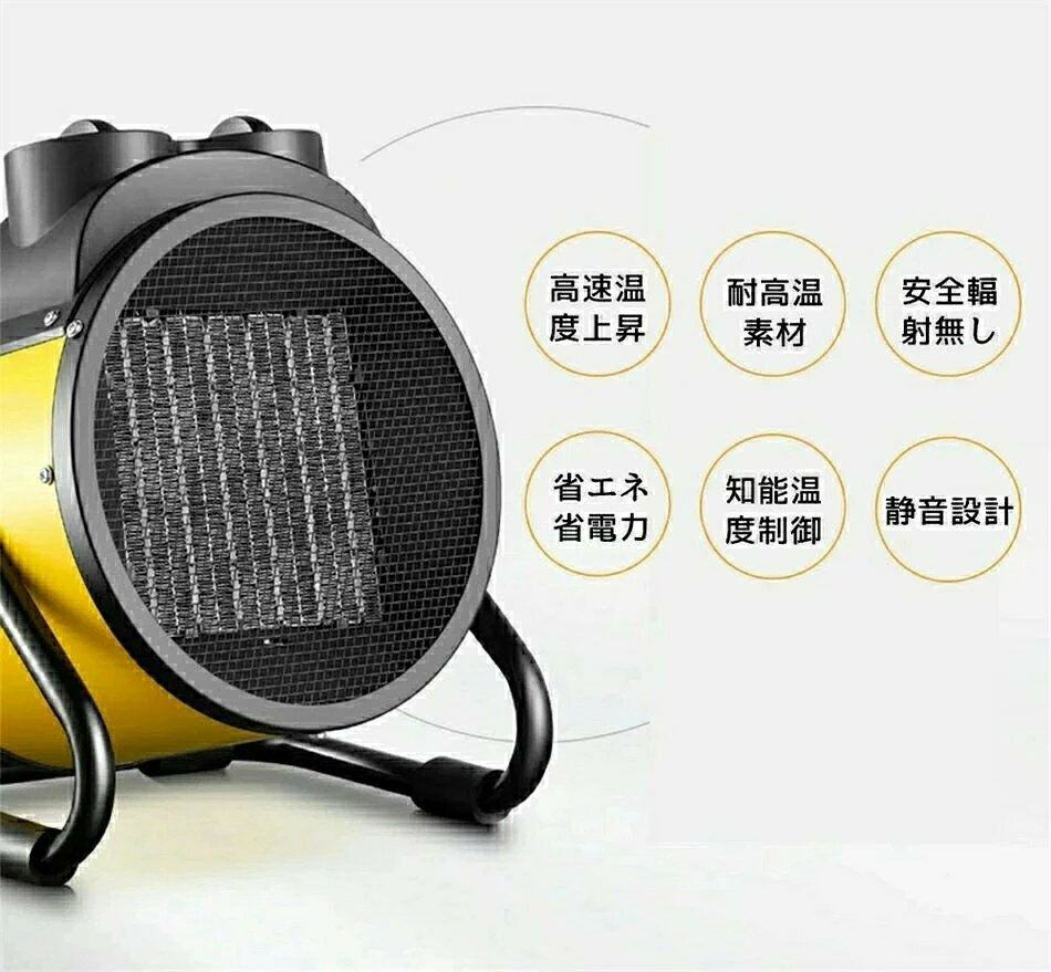 ヒーター 小型 ハイパワー 電気ヒーター セラミックヒーター 電気ストーブ 電気ファンヒーター ポータブルヒーター 電気 ファンヒーター 電気暖炉 暖房 暖房機 暖房器具 省エネ 速暖 過熱保護 静音 持ち運び おしゃれ 屋外 室内 産業用 農業用 キャンプ アウトドア 1500W