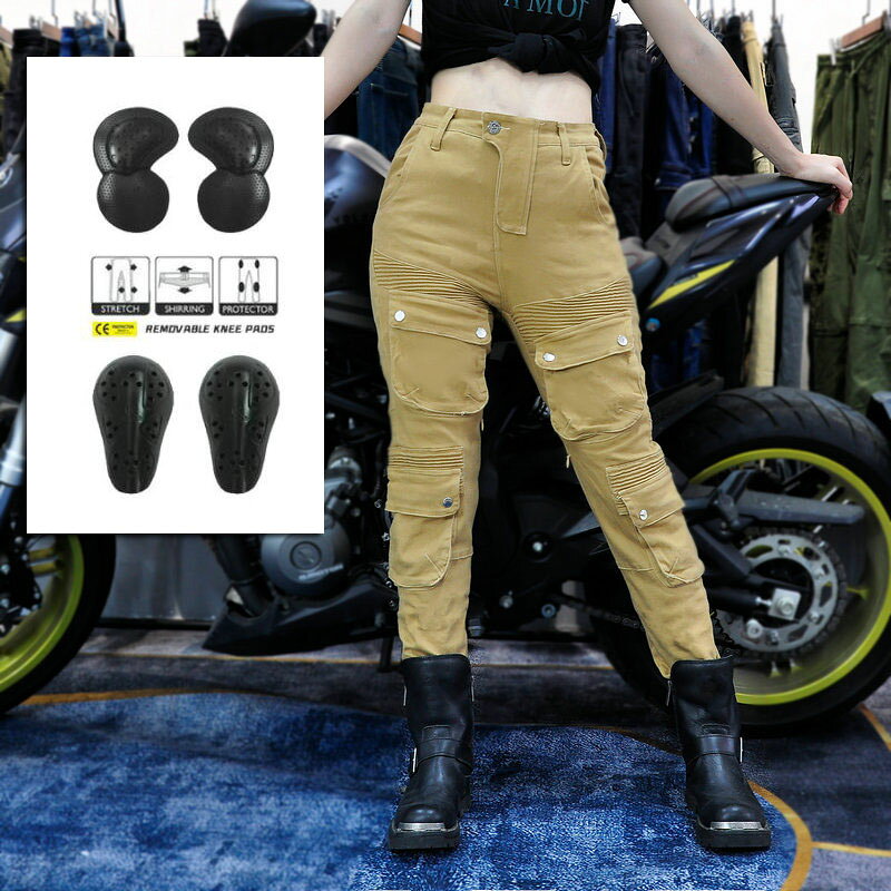 Rakuten - バイクパンツ デニムパンツ レディース プロテクター装備 バイクジーンズ バイクウエア ジーパン ライダーパンツ 春夏秋 防風 耐磨 レーシングパンツ ライディングパンツ 送料無料 バイク用品 女性 レディース