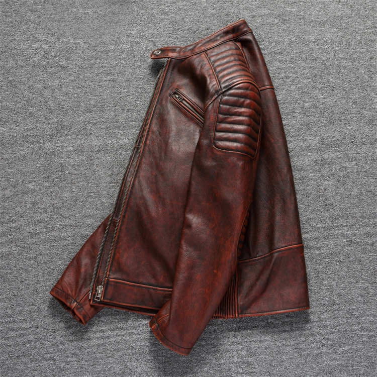三笠 楽天市場店の本革ジャケット レザージャケット メンズ バイクジャケット ショートジャケット ライディング バイクウェア 秋冬 防風 革ジャン 皮ジャン ミリタリー 送料無料｜アングル2
