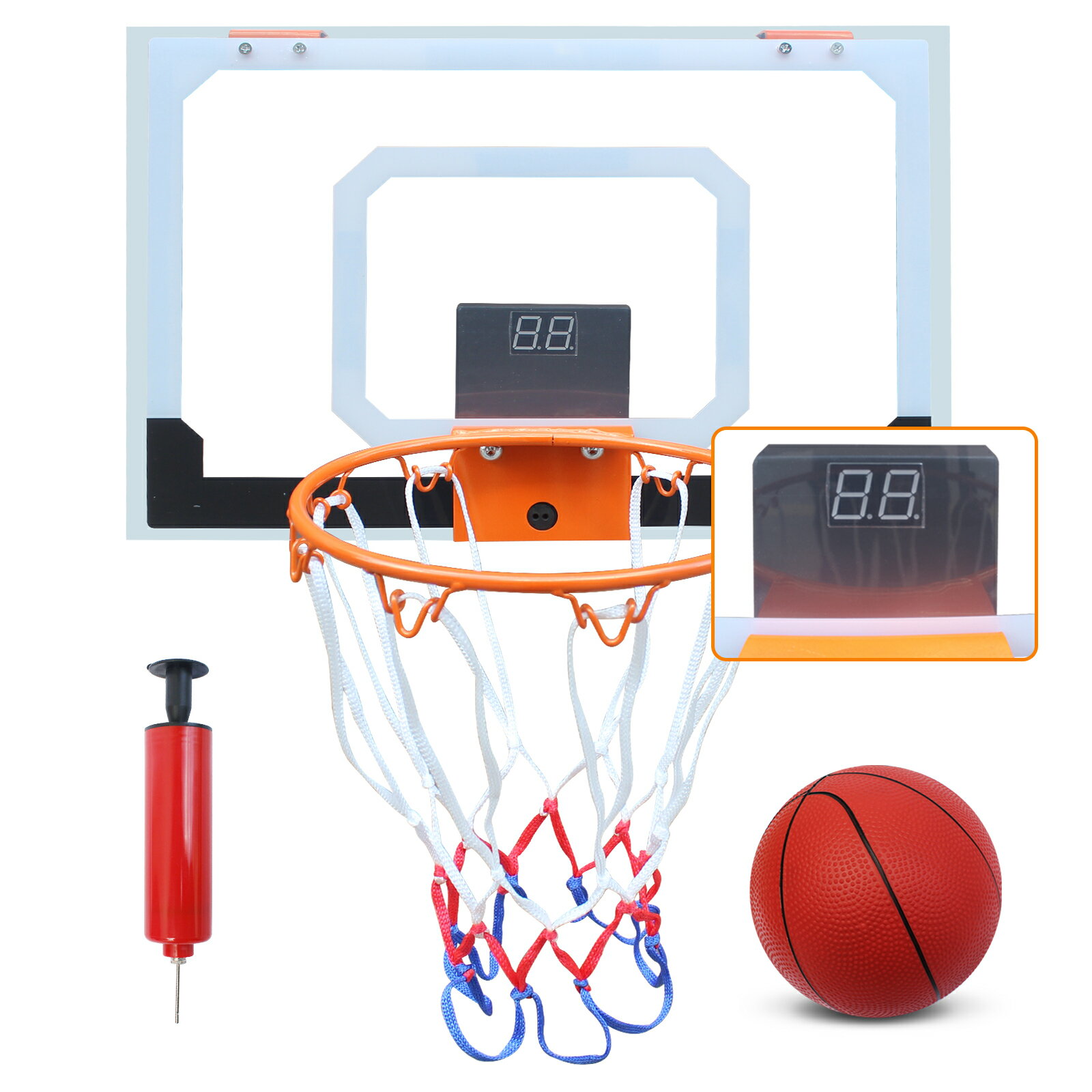 バスケットゴール 室内 ミニバスケットボールラック壁掛け式ドア掛おもちゃ スポーツ 電子スコアリング機能 子供用 プレゼント 男の子 女の子 孫