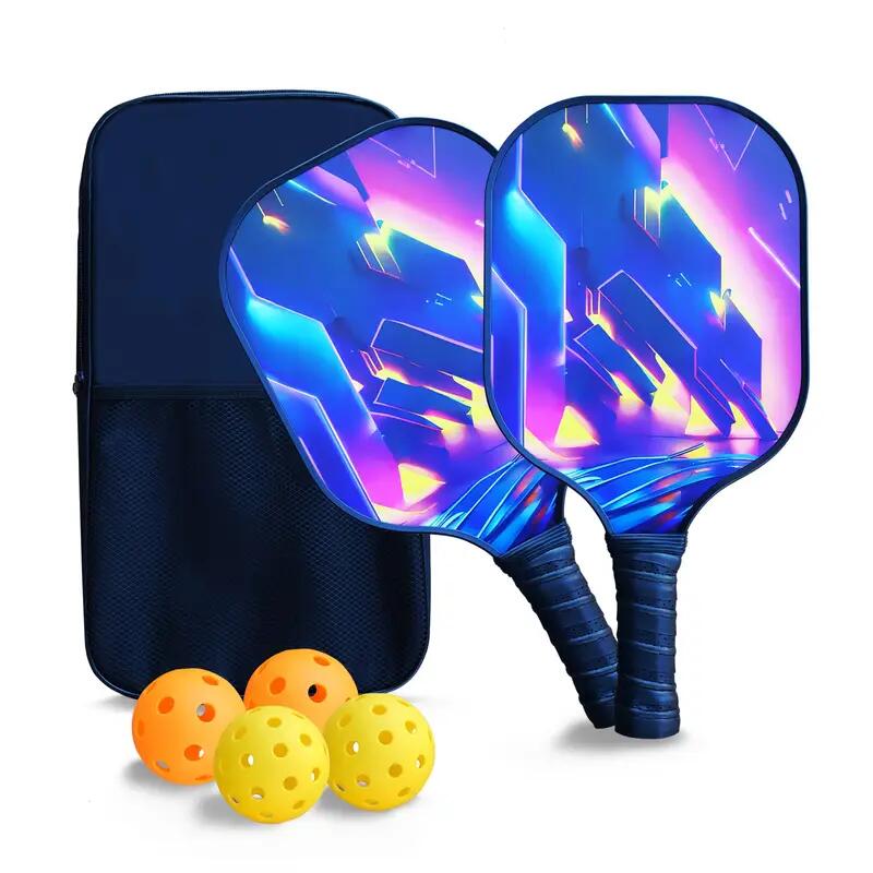 ピックルボールラケット 軽量ピックルボールラケット2個セット 4個のボール ピックルボールキャリーバッグ付き 初心者やプロへのピックルボールギフトノンスリップグ...