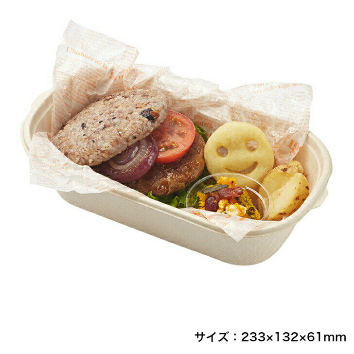 テイクアウト容器 エコバンブー コンテナ 蓋付 BSC-23 700ml ナチュラル フードパック 使い捨て弁当箱 おしゃれ かわいい 映え エコ 持ち帰り レンジ対応 小ロット 紙容器 ランチボックス 屋台 カフェ キッチンカー 業務用 イベント フェス