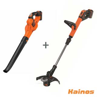 【廃番】ブラックアンドデッカー ナイロントリマー + ブロワー スターターセット 【GLGW18C】 (BLACK AND DECKER 芝 草 落ち葉 枯れ葉 庭 掃除 作業 ガーデニング 園芸)