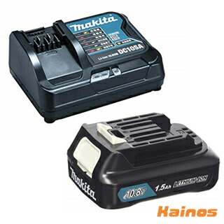 マキタ バッテリ 【BL1015】 充電器 【DC10SA】 セット品 (makita セット 充電式 クリーナー 工具 充電式工具 10.8V 1.5Ah)