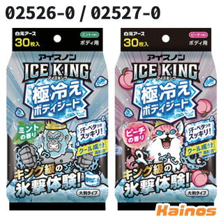 乐天商城 - アイスノン ICE KING 極冷えボディシート ミントの香り / ピーチの香り【02526-0 / 02527-0】