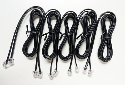 【新古品】SAXA/サクサ 純正 電話コード キヒモ 黒 2M 5本セット 【新古品】SAXA/サクサ 純正 電話コード キヒモ 黒 2M 5本セット