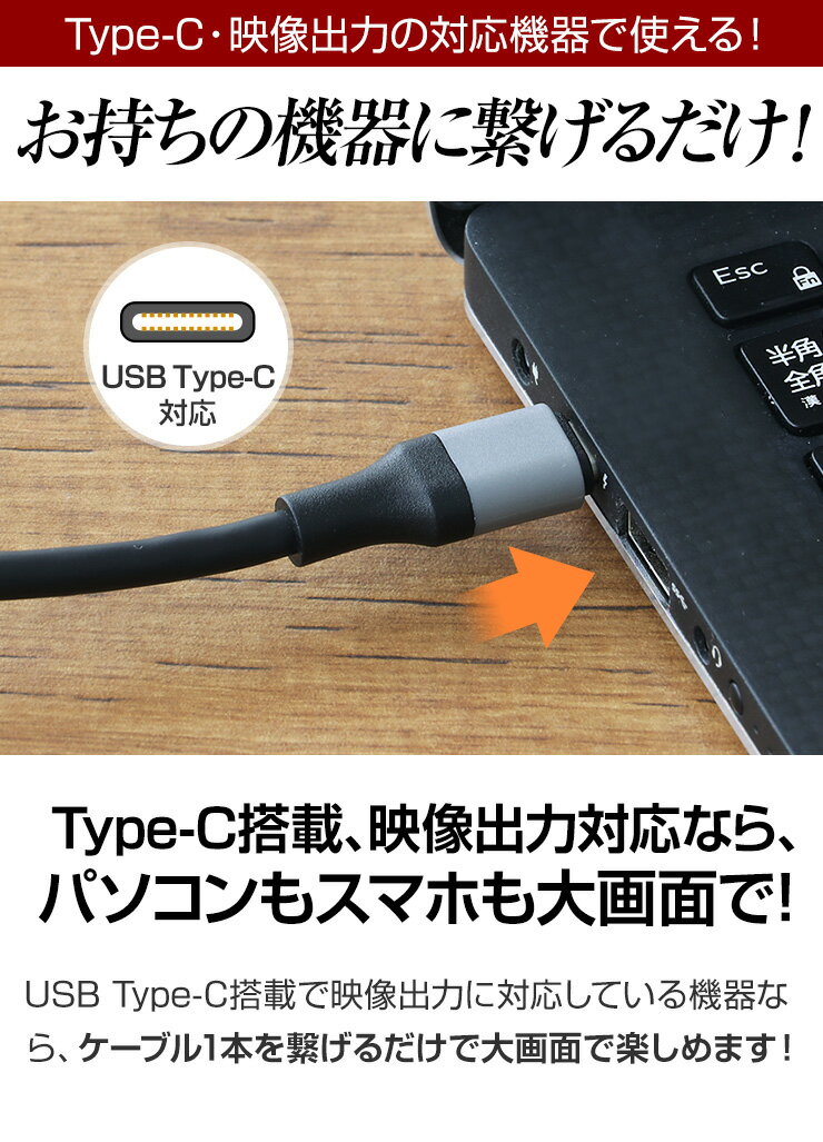 【スマホ テレビ 接続 ケーブル】スマホ → HDMI → テレビ USB Type-C タイプC HDMI ケーブル type c 変換アダプタ クロームキャスト chromecast 在宅