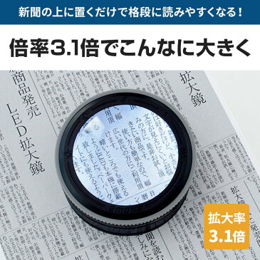 拡大鏡 ルーペ 3.1倍 LED拡大鏡 電池不要 充電式 Smolia スモリア 新聞 雑誌 メガネ シニアグラス 虫眼鏡 虫めがね プレゼント ギフト おすすめ 在宅