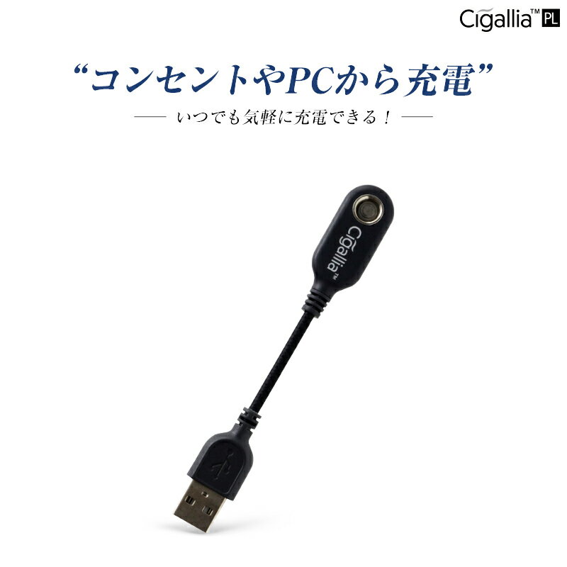 【最大79%OFF★6/4 20時～】 usb usbチャージャー 充電 充電器 純正品 互換バッテリー シガリア専用 充電ケーブル 電子タバコ Cigallia 最新 sss