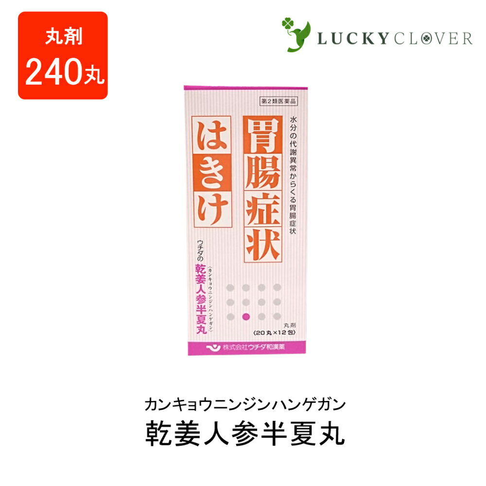 【第2類医薬品】ウチダの乾姜人参半夏丸 20丸×12包 240丸・約4日分 丸剤 ウチダ和漢薬 カンキョウニンジンハンゲガン つわり 胃炎 胃腸虚弱