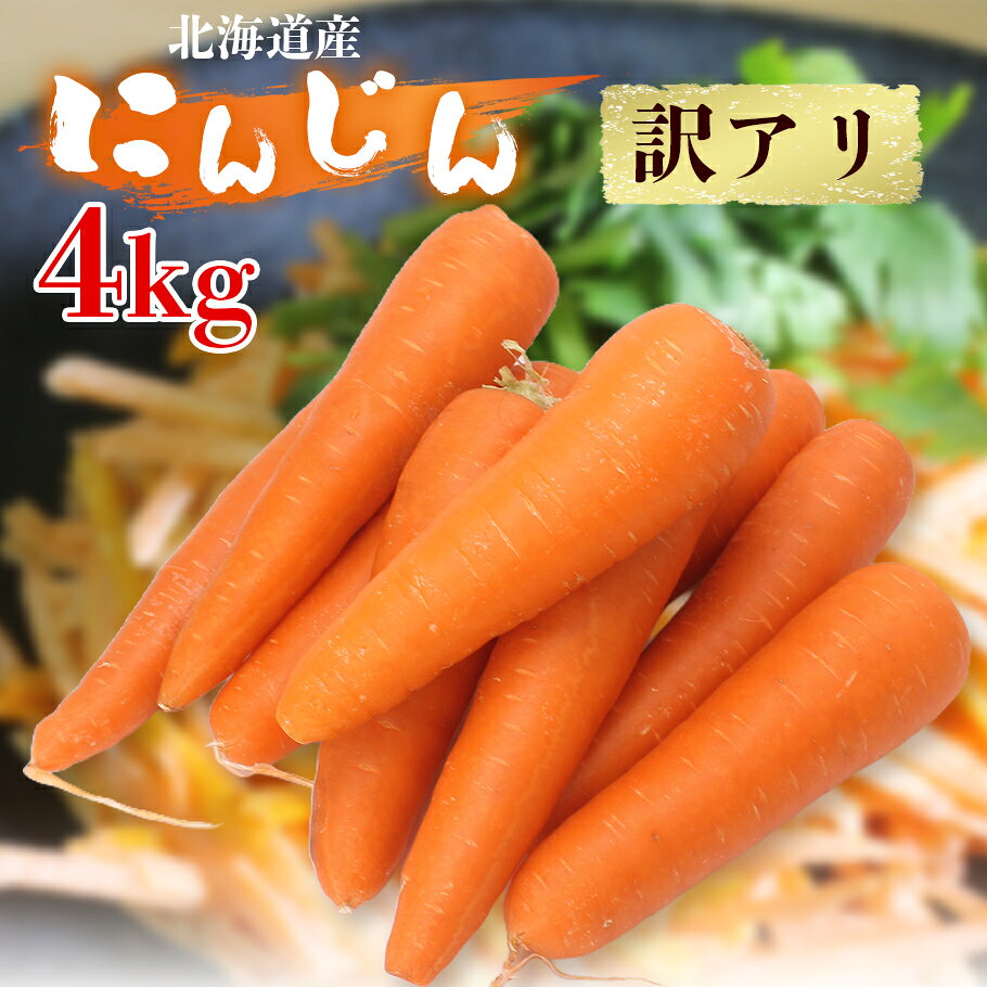 【数量限定・在庫分で終了】訳アリにんじん 北海道産 B級品 とびきりおいしい 約4kg