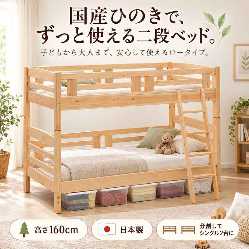 楽天市場】二 段 ベッド 上 だけ（原産国/製造国日本）（ロフトベッド