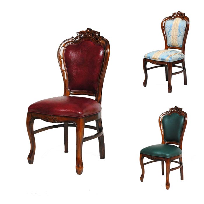 ダイニングチェアー マホガニー クラシック調 レザー張り モケット ウィンザーチェア 送料無料 輸入家具 食堂椅子 drjf QSM-220 お姫様 GMK chair