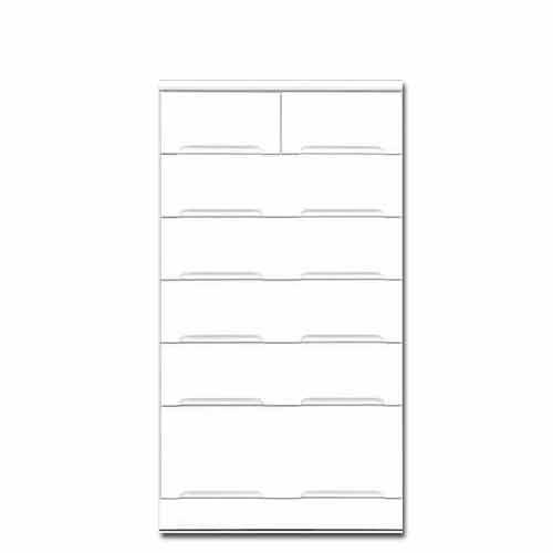 チェスト タンス ハイチェスト 幅70cm 白家具 6段 高さ129cm 白 ホワイト 鏡面仕上げ m004-csl-hc70 整理タンス ドロアー SOK 開梱設置配送