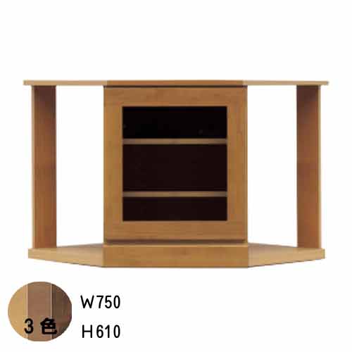 乐天商城 - コーナー テレビ台 幅75cm 高さ61cm TVボード ナチュラル ブラウン ダーク ホワイト木目 リビングボード ローボード TVボード テレビボード QSM-240 m004-pwr-co754GMS 家具