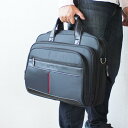 メンズビジネスバッグ 幅40cm 2WAY ナイロン PC対応 A4ファイル対応 底マチ伸張式 キャリーバー通し 自立 ビジネスバック ブリーフケース 型がしっ...