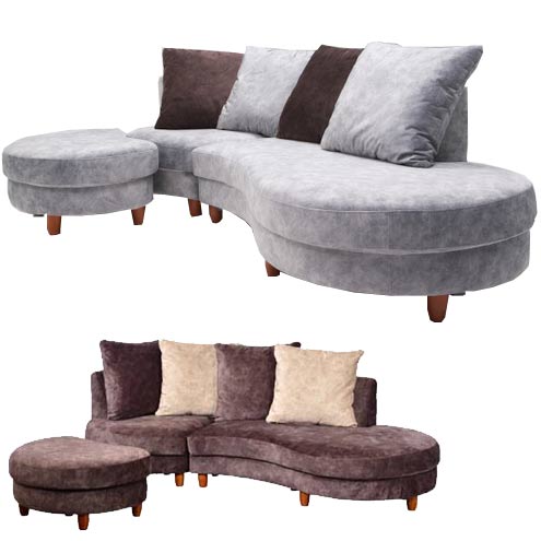 かわいい コンパクト カウチソファ 3点セット 変形 クッション付き コンビ 3人掛け ソファ ソファ （2P+1P+カウチ） SOK 【QOG-140】m069-dzt-csf【K5】 開梱設置配送 コンパクト ソファ　おしゃれのサムネイル