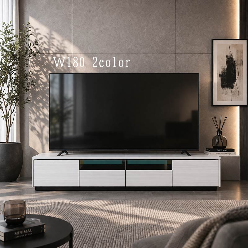樂天商城 - テレビ台 180cm 完成品 ローボード テレビボード 白 黒 鏡面 艶 収納 引き出し 新生活 引っ越し リビング 新築 祝い ギフト コンセント付き モダン スタイリッシュ おしゃれ 隠す収納 SOK QOG-60