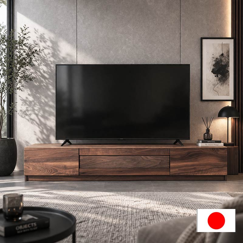 テレビボード レグナテック 幅200cm ウォールナット オーク 国産品 日本製 無垢 天然木 リビングボード テレビ台 TV台 TVボード リビング家具 AV収納 収納 北欧 モダン シンプル GOK PR1 QOG-80 Grosee(グロッセ)