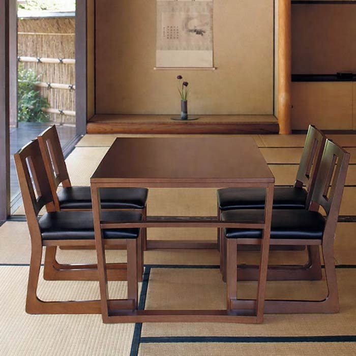 樂天商城 - ダイニングテーブル セット5点 LD　ロータイプ 幅150cm 和モダン 和室 ダイニング 食卓テーブル テーブル モダン かっこいい カッコイイ おしゃれ QSM-30k チェリー 業務用使用可能
