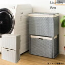【一部予約販売】ランドリーボックス のみ 幅50cm 高さ80cm 軽量 ラタン 通気性 フタ付き キャスター付き 縦型2段式 分別可能 省スペース スリム 洗...