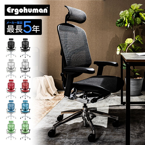 楽天インテリアクレセント新 エルゴヒューマン エンジョイ オフィスチェア ゲーミングチェア かっこいい おしゃれ 疲れにくい テレワーク リモート 在宅 EJ2-HAM 2 エルゴヒューマン ハイタイプ Ergohuman QSM-260