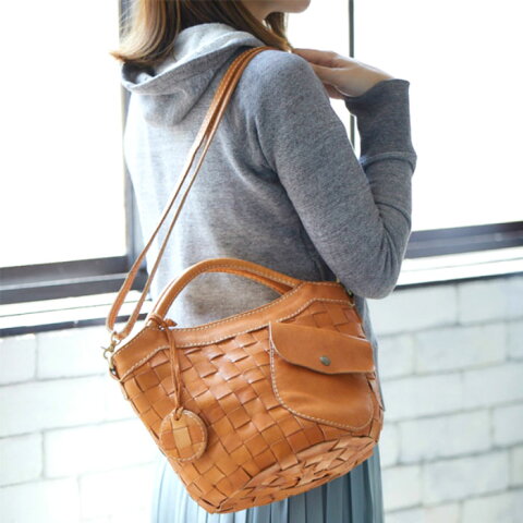 ハンドバッグ ショルダーバッグ 2WAY 本革 牛革 編みこみ メッシュ ブラウン(キャメル系) B5サイズ対応 手提げ ハンドバック ショルダーバック カバン かばん 女性 レディース かわいい おしゃれ 人気 おすすめ 送料無料 PR10 母の日 【さらに特典付き】 【QSM-100】【2D】