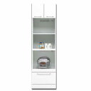 【予約販売】レンジ台 白家具 幅50cm 高さ180cm モイス付き 日本製 完成品 SOK 食器棚 レンジボード キッチンボード m004-csl-thr50...