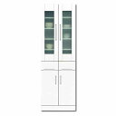 食器棚 白家具 鏡面 キッチン収納 日本製 完成品 キッチンボード 幅60cm 高さ180cm モイス付き SOK m004-csl-db60 QOG-80
