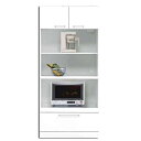レンジ台 白家具 幅80cm 高さ180cm モイス付き 日本製 一本立ち完成品 SOK 食器棚 レンジボード キッチンボード m004-csl-thr80 Q...