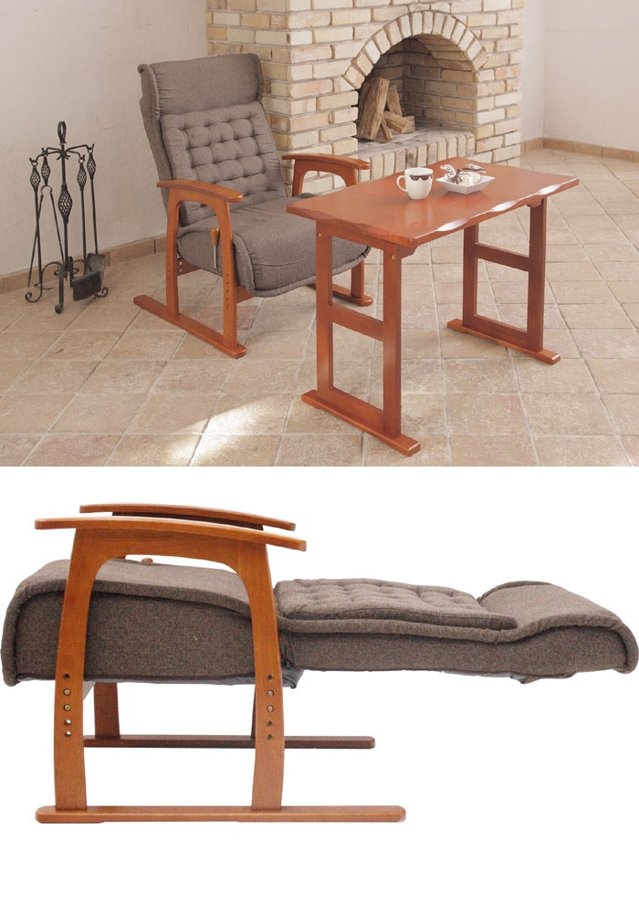 リクライニングチェア 高座椅子 高座椅子 座椅子 リクライニング 座椅子 肘掛け 座椅子 リクライニングポケットコイル高座椅子 ブラウン 無段階リクライニングチェアー (楓-かえで-) 肘付座椅子[G2] m098-50838【QSM-220】