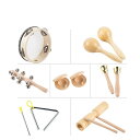 打楽器 木製 7点セット 幼児用 パーカッション 楽器セット 幼稚園 教育用 音楽玩具 男の子 女の子向け 楽器玩具 子供用 楽器おもちゃ 天然 エコ ミュージ...