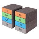 8 個のサンディング スポンジ、洗えて再利用可能なサンディング ブロック、60/80/120/220 グリット サンドペーパー アソートメント