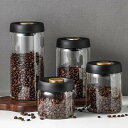 真空 保存容器 コーヒー豆収納 豆収納 ガラス 4サイズ 真空容器 フードストッカー 400ml 800ml 1200ml 1800ml コーヒー豆 乾物 ペットフード 梅雨対策 漬物 密封 ストッカー フードキーパー 耐熱 耐冷 調味料容器