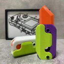 3D プリント重力ナイフ 大根ナイフ 減圧おもちゃ プラスチック ポケットナイフ そわそわ おもちゃ キャロットナイフ EDC そわそわ おもちゃ(3)