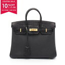 エルメス HERMES バーキン25 タッチ ハンドバッグ バッグ トゴ / アリゲーター トゴ レディース ブラック系 076216CC 【中古】【0424-...