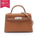 エルメス HERMES ミニケリー2 ハンドバッグ バッグ レザー ヴォーエプソン ヴォーエプソン レディース ブラウン系 071302CK 【中古】【0424...