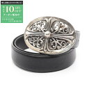 【最大10万円OFFクーポン配布中】クロムハーツ CHROME HEARTS ラージクラシックオーバルクロス ベルト 衣料品 レザー メンズ ブラック系 【中古...