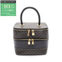 【最大10万円OFFクーポン配布中】セリーヌ CELINE マカダム ハンドバッグ バッグ PVCコーティングキャンバス レザー レディース ブラック系 / ブ...